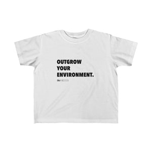 DOU "Outgrow Your Environment" White Shirt / Black Letter Kid's Tee