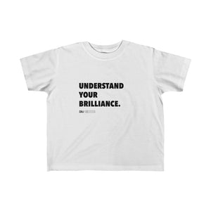 DOU "Understand Your Brilliance" White Shirt / Black Letter Kid's Tee