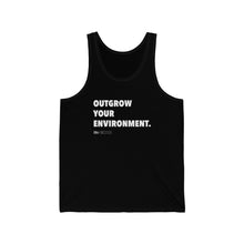 Load image into Gallery viewer, DOU &quot;Outgrow Your Environment&quot; White Letter Tank