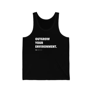 DOU "Outgrow Your Environment" White Letter Tank