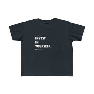 DOU "Invest in Yourself" Black Shirt / White Letter Kid's Tee