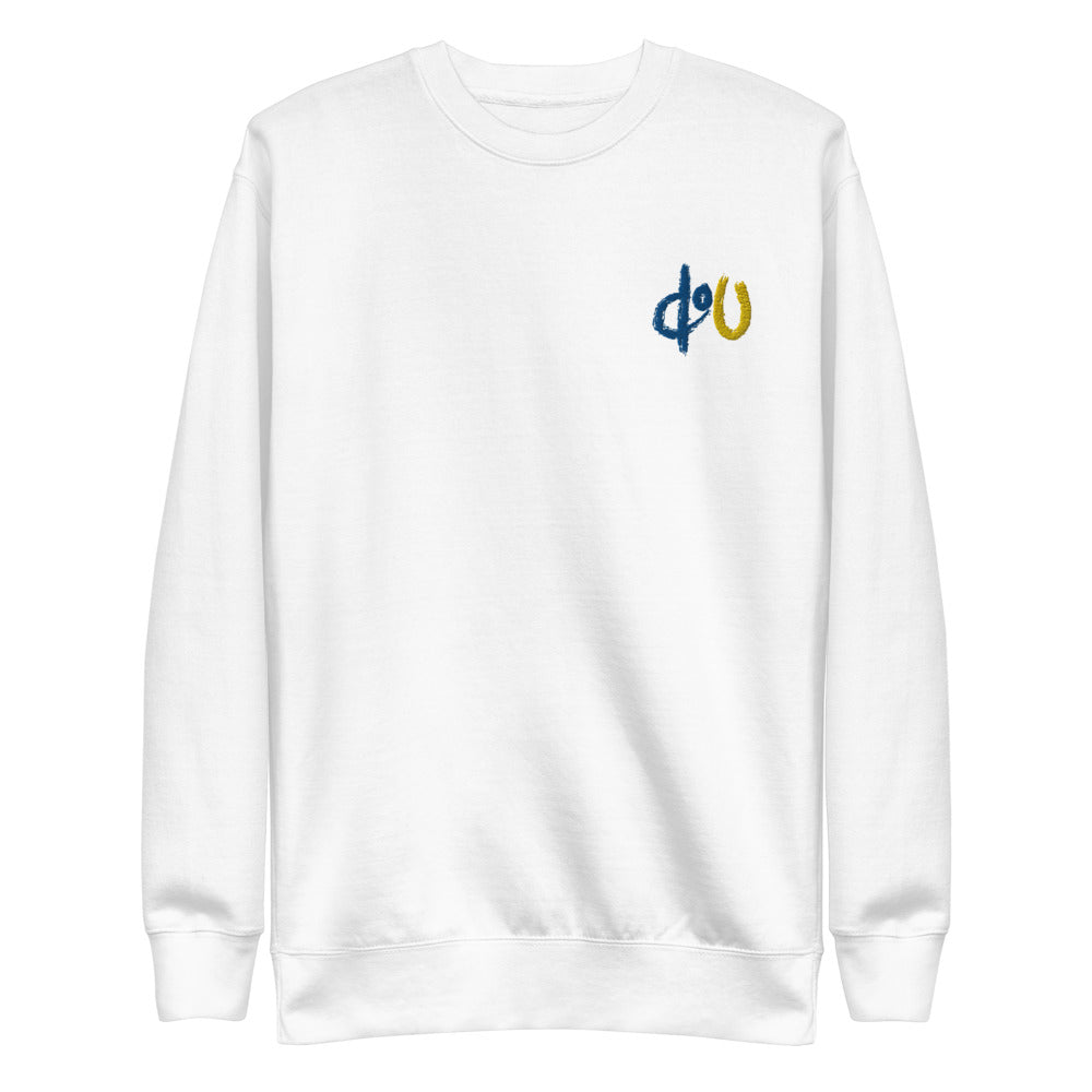 doU Blue/Yellow Logo Sweatshirt (White)