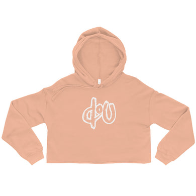 doU Women's Classic Logo Crop Hoodie (Peach)