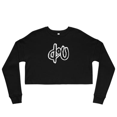 doU Women's Classic Logo Crop Sweatshirt (Black)