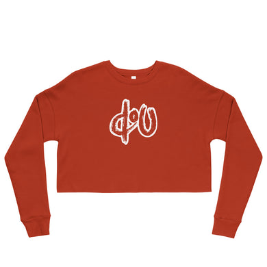 doU Women's Classic Logo Crop Sweatshirt (Brick Red)