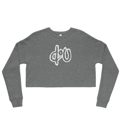 doU Women's Classic Logo Crop Sweatshirt (Gray)