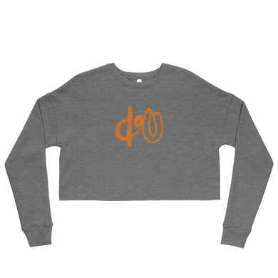 doU Women's Burnt Orange Logo Crop Sweatshirt (Gray)