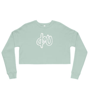 doU Women's Classic Logo Crop Sweatshirt (Dusty Blue)