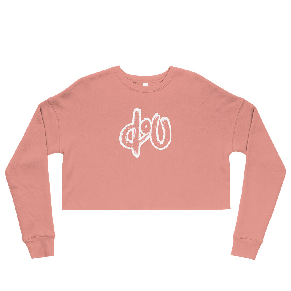 doU Women's Classic Logo Crop Sweatshirt (Mauve)