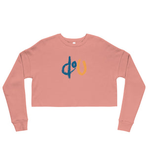 doU Women's Blue/Orange Logo Crop Sweatshirt (Mauve)